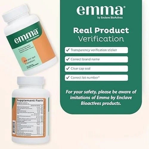 (2 pack)Emma Bloating &amp; Gas Relief Supports Flatter Tummy by Enclave BioActives – 60 Capsules Fit And Glow